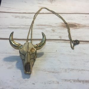 Bull horn necklace